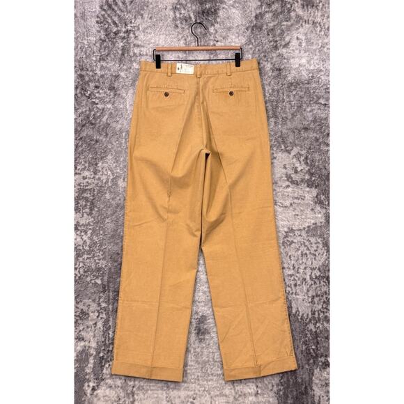 New J Peterman Co Pants 34 x 32 Mens Washed Canvas Pleated Straight Fit - Picture 2 of 6